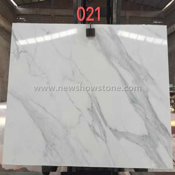 021 3D Calacatta White artificial marble Jumbo Slab