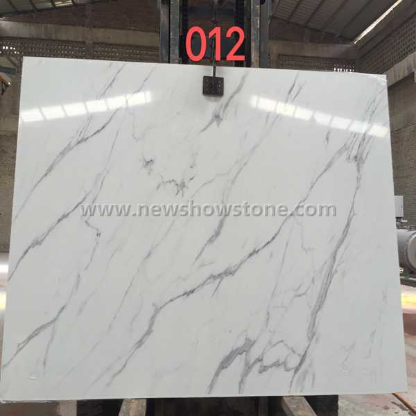 021 3D Calacatta White artificial marble Jumbo Slab