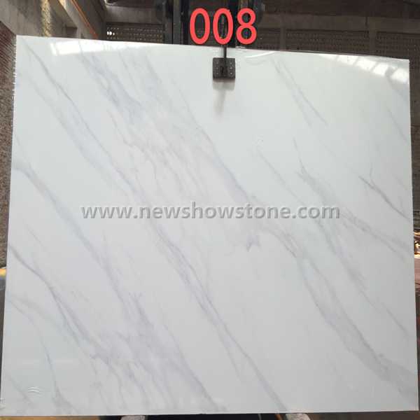 008 3D Calacatta White artificial marble Jumbo Slab