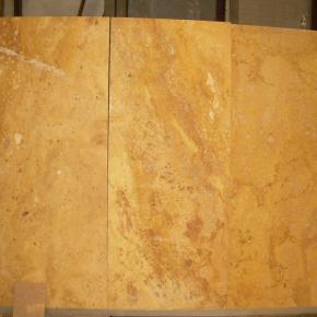 Chinese Yellow Travertine cross cut way 