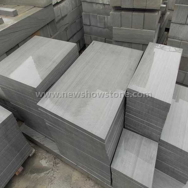 China Wooden Grey Sandstone Cut to Size