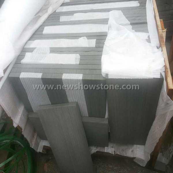 China Wooden Grey Sandstone Cut to Size