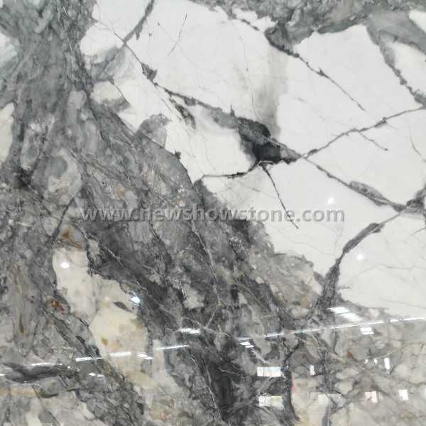 Iceberg White Marble with Grey Veins Invisible Blue Marble 