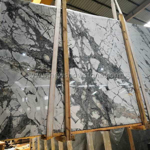 Iceberg White Marble with Grey Veins Invisible Blue Marble 