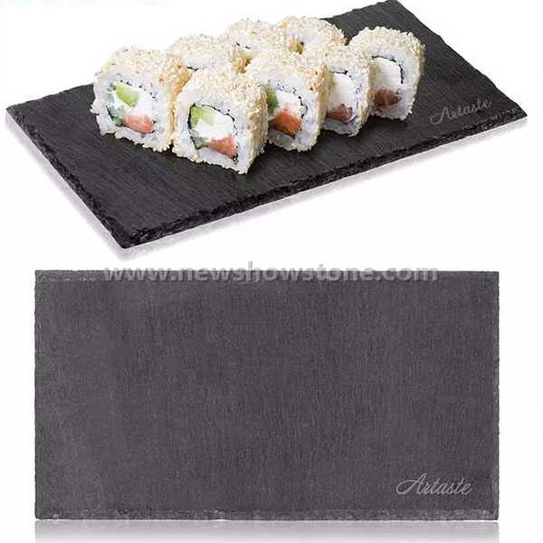 25*10cm cheap mini black serving cheese sushi food dinner slate stone plate 