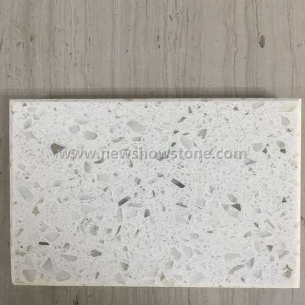 3cm Polished Crystal White Quartz Slab 