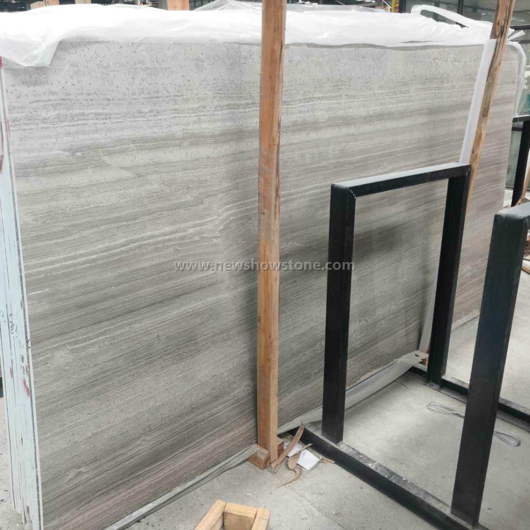 Grey striped wood grain tile and slabs 