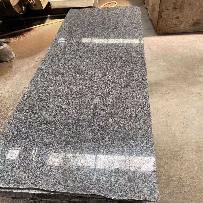 New polished padding dark granite slab