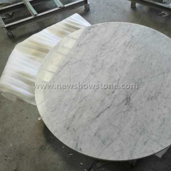 Bianco Carrara Marble Round Top