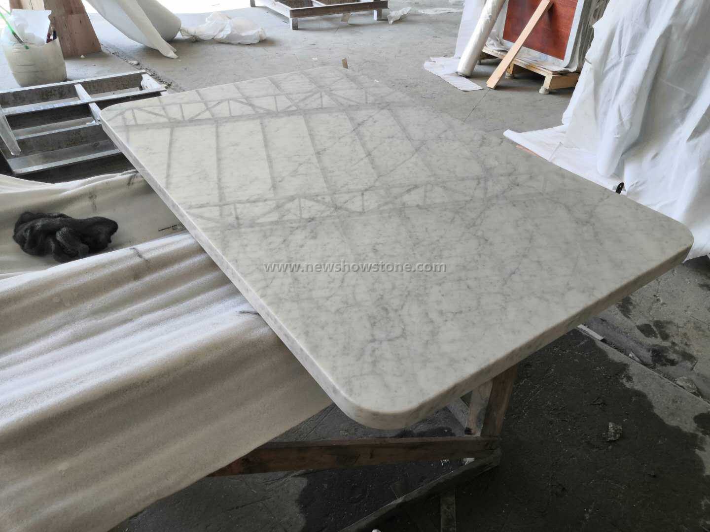 Rectangular Coffee Table Carrara White Marble