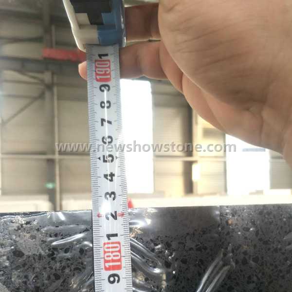 180cm Width Crystal Black Quartz Slab