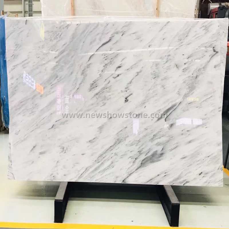 Tesla white Marble with grey veins