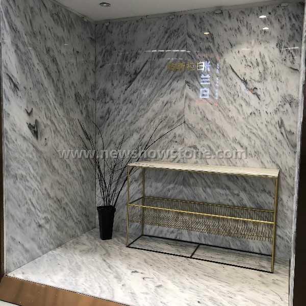 Tesla white Marble with grey veins