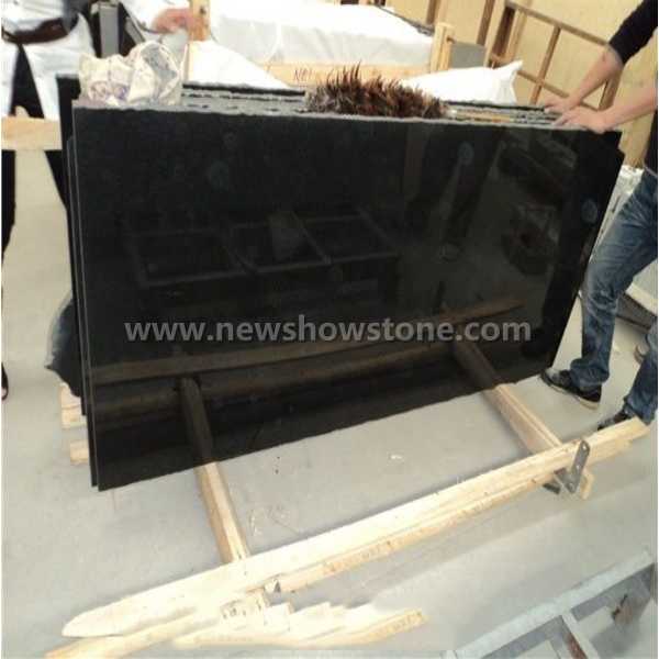 Polished Hebei Black Granite Slab