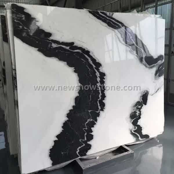 China Panda White marble tile marble slab