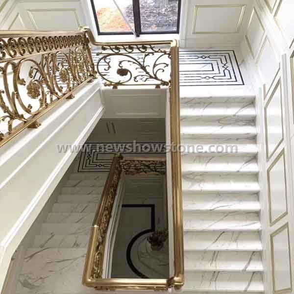 Natural Calacatta White Marble For Stairs