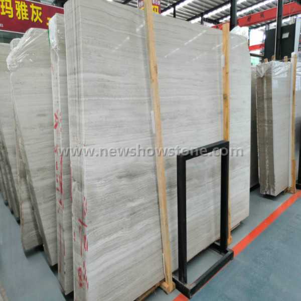China White Wooden Marble Slab