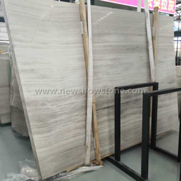 Polished White Wood Grain Marble