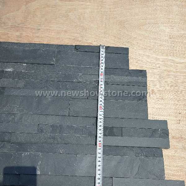 Z shape natural black slate decorative stone for wall