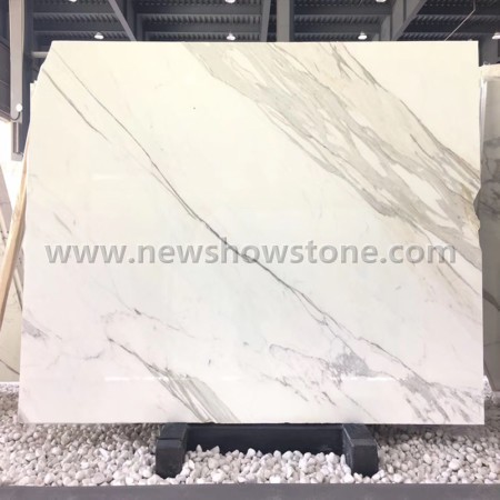 Polished Calacatta white marble on sale