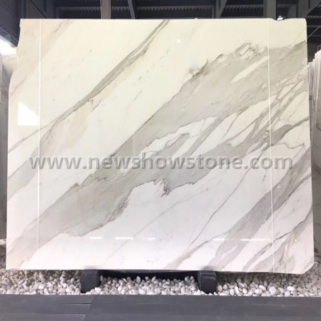 Polished Calacatta white marble on sale
