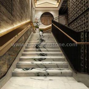 China Panda White marble use for stairs