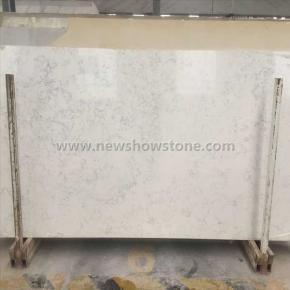 Artificial Carrara white quartz with big slabs 