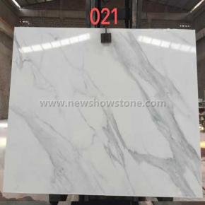 021 3D Calacatta White  artificial marble Jumbo Slab 