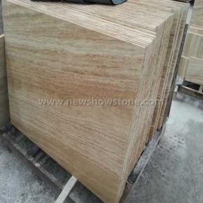 Wood travertine tiles with wood veins