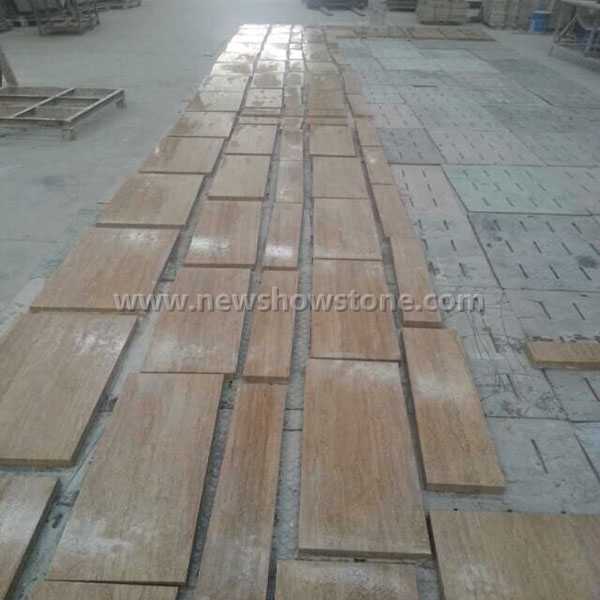 Wood travertine tiles with wood veins