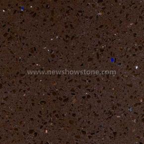 Crystal Dark Brown Quartz Color Slab&Tiles 