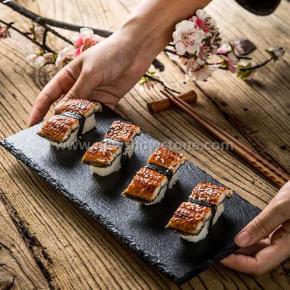 25*10cm cheap mini black serving cheese sushi food dinner slate stone plate 