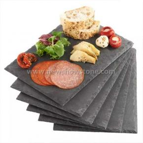 hot sell made by natural stone Squareblack slate cheese plate 