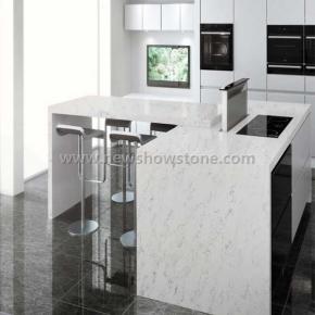 Carrara White Quartz Kitchen Countertop 