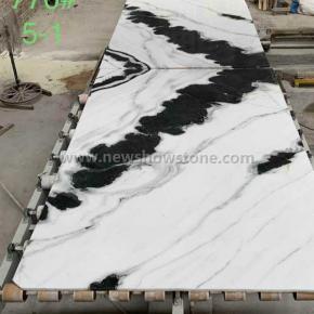 Panda white marble polished bookmatch