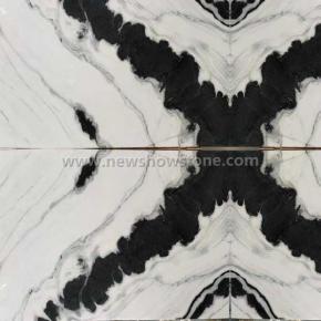 Nice Bookmatch Panda white marble 