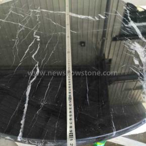 Black marquina marble dining table