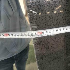 320cm length Crystal Black Quartz Slab