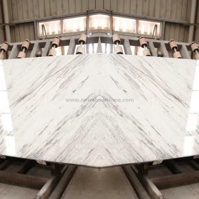 Bookmatch Statuario white marble