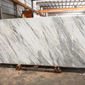 Polished Statuario white marble