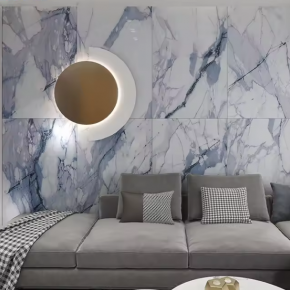 High quality Porcelain Sintered Stone Slab TV Background Wall Tile Sky Blue Luxury Stone Slab