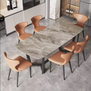 luxury furniture manufacturer factory modern 6 8 seater chairs sintered stone mable top dining table set for home