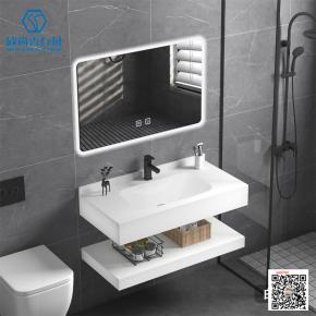 Seamless sintered stone integrated wash basin modern bathroom sinks ceramic bathroom cabinet basin