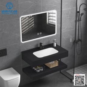  Seamless sintered stone integrated basin modern bathroom sinks ceramic bathroom cabinet basin