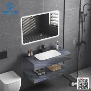  Seamless integrated basin Light luxury solid wood bathroom cabinet combination bathroom hand washing basin