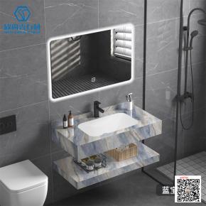 Best selling Hotel sintered slab integrated countertop bathroom cabinet wash basin single basin washbasin bathroom countertop 