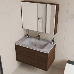 Bathroom Wall-Hung Single Washbasin Hot Bending Sintered Stone Bathroom Sinks