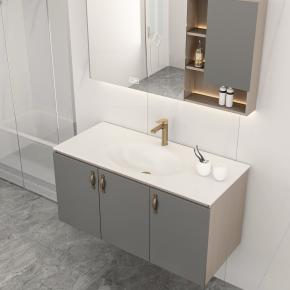 Bathroom Wall-Hung Single Washbasin Hot Bending Sintered Stone Bathroom Sinks