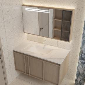 Bathroom Wall-Hung Single Washbasin Hot Bending Sintered Stone Bathroom Sinks