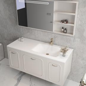 Bathroom Wall-Hung Single Washbasin Hot Bending Sintered Stone Bathroom Sinks